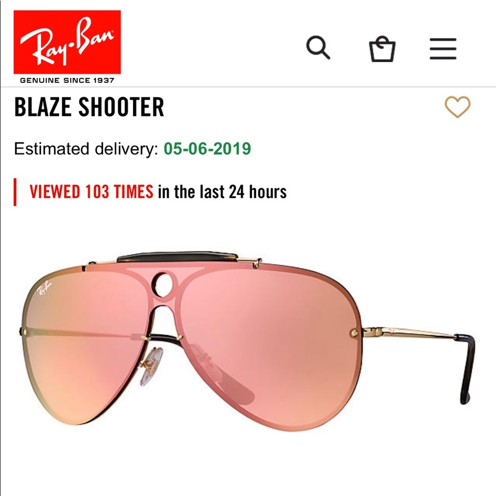 Ray Ban Blaze Shooter Pink Mirror Sunglasses NEW